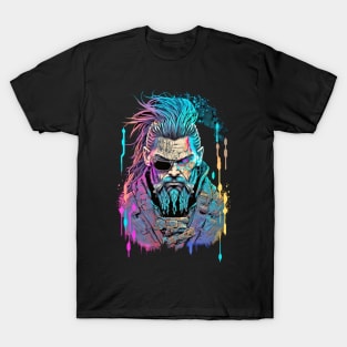 Neon Cyberpunk Viking - V1.02 T-Shirt